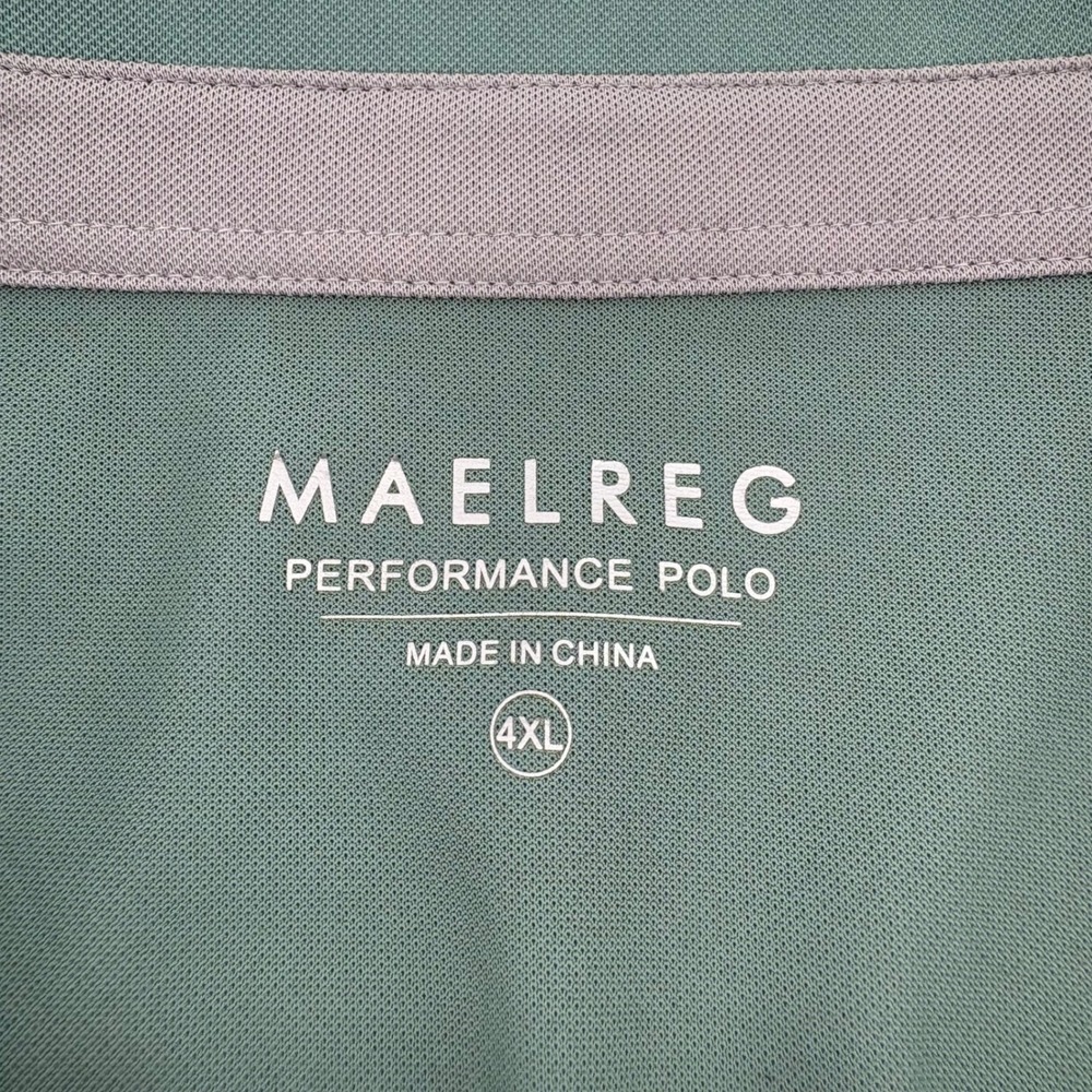 MAELREG Men's 4XL Performance Polo Shirt Sage Green Short Sleeve Golf EUC 4X - Picture 4 of 8